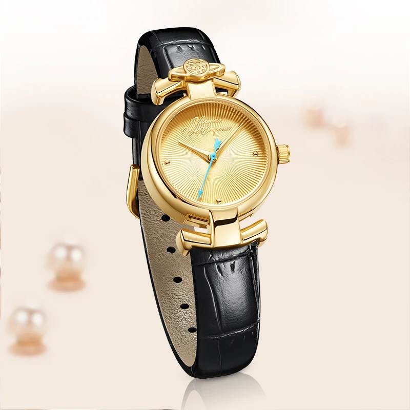 

MARK FAIRWHALE Women's Watch FW-3900-L1 24MM Stainless Steel Case Selected Leather Strap 3ATM Waterproof Coated Glass Wristwatch