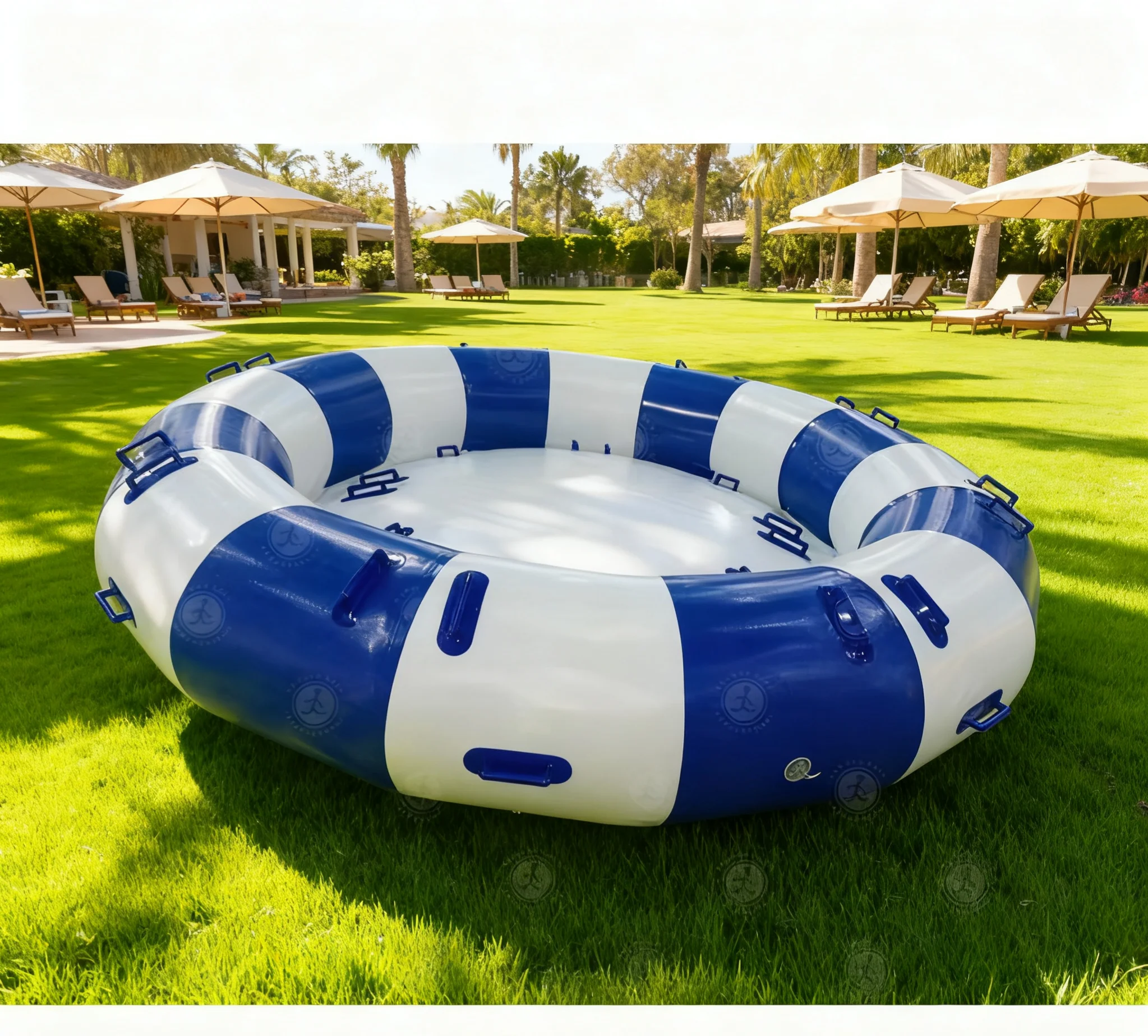 

Popular Water Sports Game Inflatable Water Towable Floating Inflatable Rotating Spinner Disco Boat UFO Towable Tube For Summer