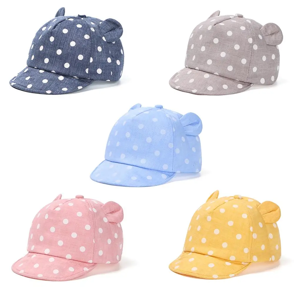 Casual Girls Boys Panama Cap Outdoor Children Sun Hat Dot Beach Caps 's Baseball Hat Rabbit Ear Cap