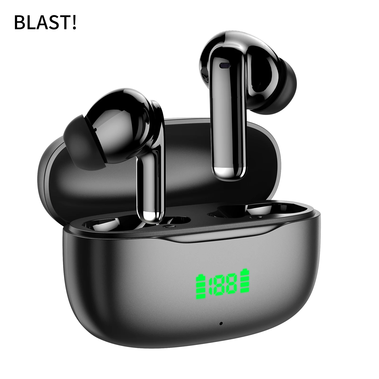 2025 سماعات أذن بلوتوث ENC تعمل باللمس TWS شاشة رقمية B-BLAST! سماعات أذن رياضية LED عرض الطاقة سماعة رأس لاسلكية حقيقية مع ميكروفونات