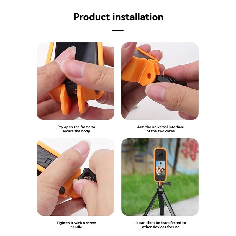 เคสสําหรับ Insta360 X5 กรณีกล้องยิงวงเล็บภูมิทัศน์ยิงวงเล็บกล้อง Accessoriess สีส้ม