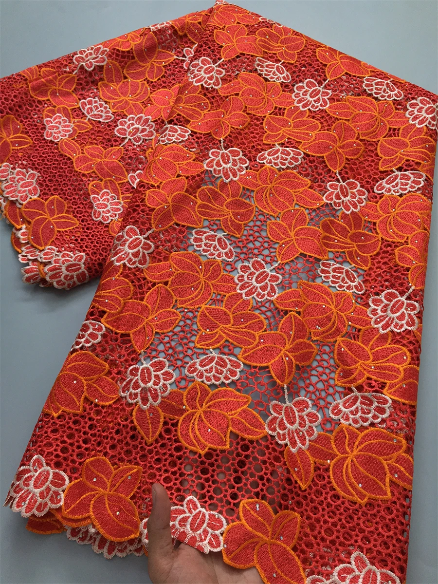 Guipure Water Nigerian Lace Fabrics African Soluble Lace Fabrics High Quality 2025 Evening Party Dresses for Women,2.5yards 4155