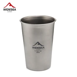 Widesea-taza de cerveza de titanio para acampada, vajilla para turismo, Picnic, equipo de cocina al aire libre, utensilios de cocina para viajes y senderismo