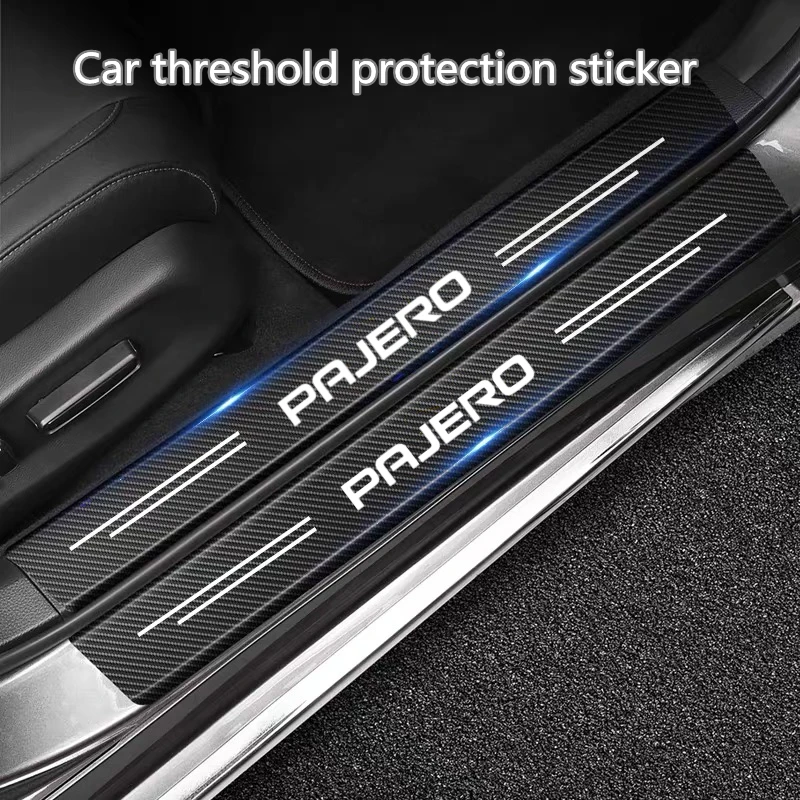 

Carbon Fiber Car Sticker Auto Door Threshold Anti Scratch Tape Protective Strip For Mitsubishi Pajero 2 3 4 Accessories
