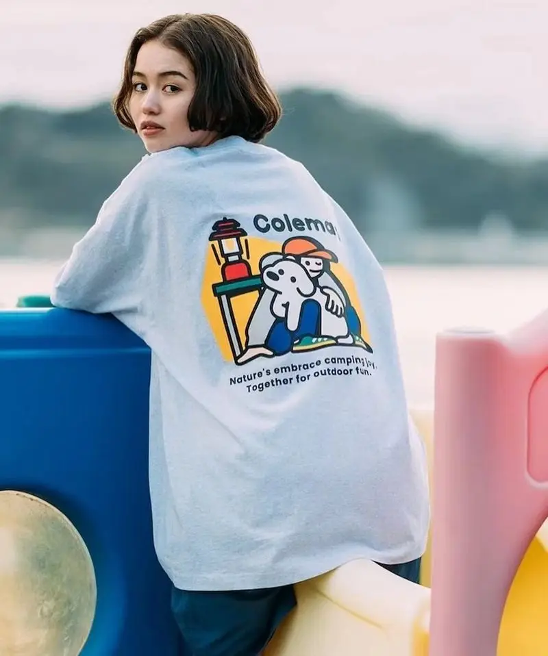 

Trendy Brand Short Sleeved T-shirt 2025 Summer New Product Camping Outdoor Cotton Loose Casual Large Size Half Sleeved Women