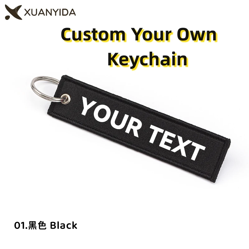 

Personalised Tag Keyring Custom Embroiedered Name Keychain Embroidery Customized Your Text Name Phone Number Key Tag For Car