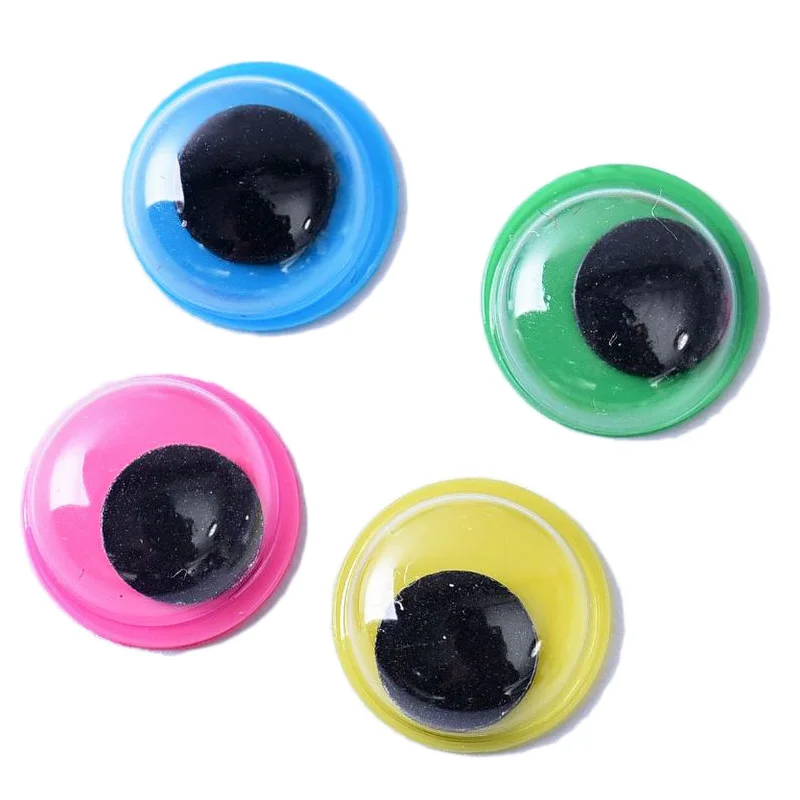 210PCS 8MM 10MM DIY Wiggly Googly Eyes Black Self-Adhesive Doll Eye Movable Simulation Animal Eyeball Children Craft Supplies