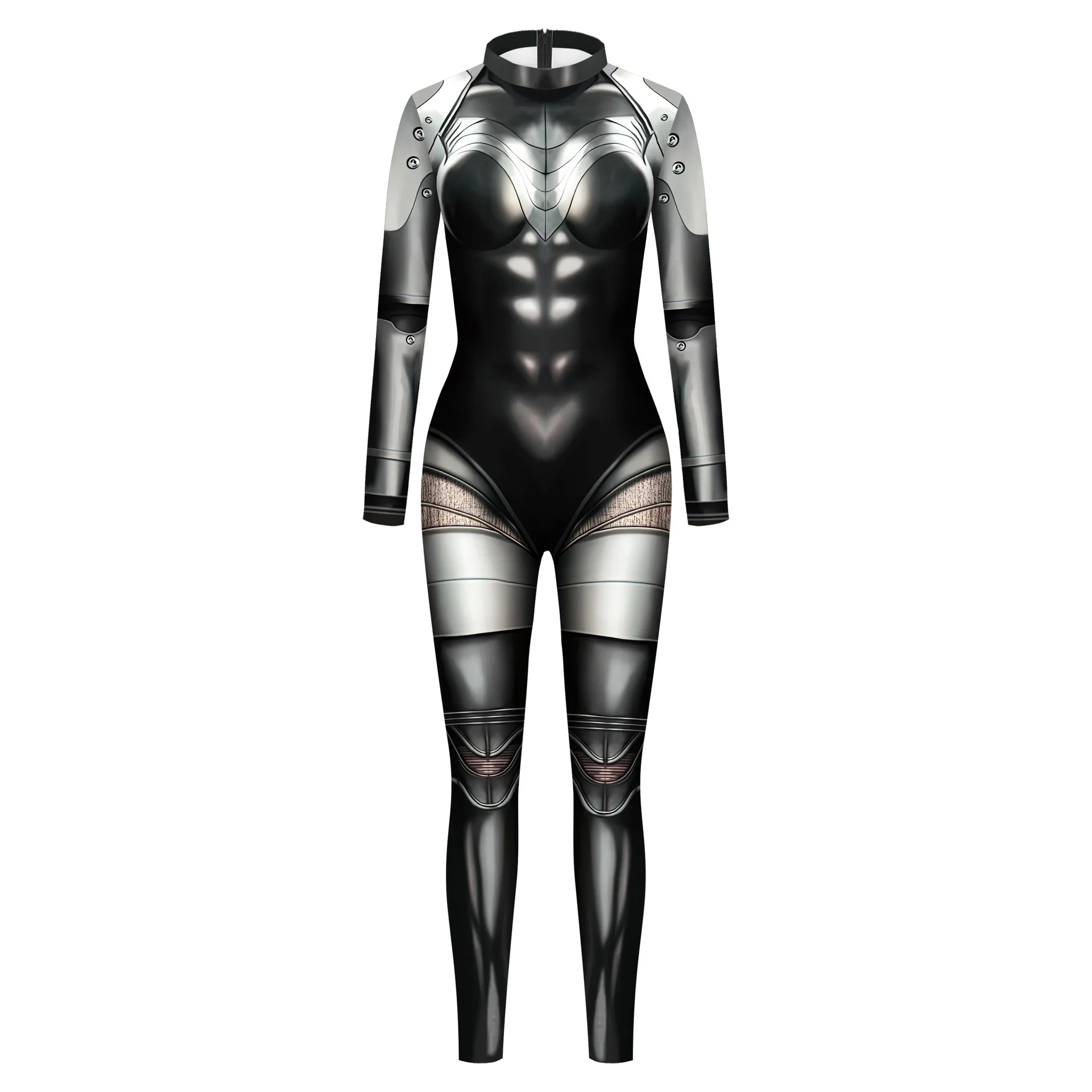 Cyber Punk Mechanical Halloween Jumpsuit Women Party Carnival Performance Costume Bodysuit Party Fancy Zentai Suit