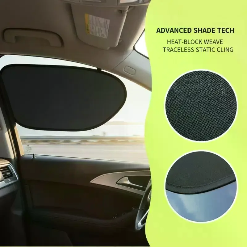 

Комплект из 3 шт. электростатических шторок на боковые окна автомобиля: защита от солнца, теплоизоляция, УФ-блокировка для семейных поездок и длительных путешествий