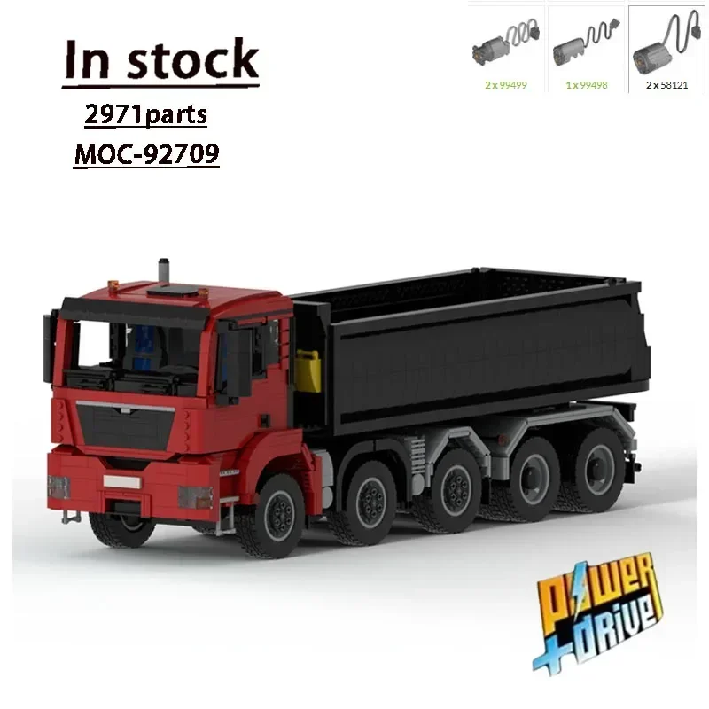 MOC-92709 New Dump Truck 10x4-6 Truck Assembly Stitching Building Block Model 2971 Parts MOC Creative Building Blocks Toy Gift