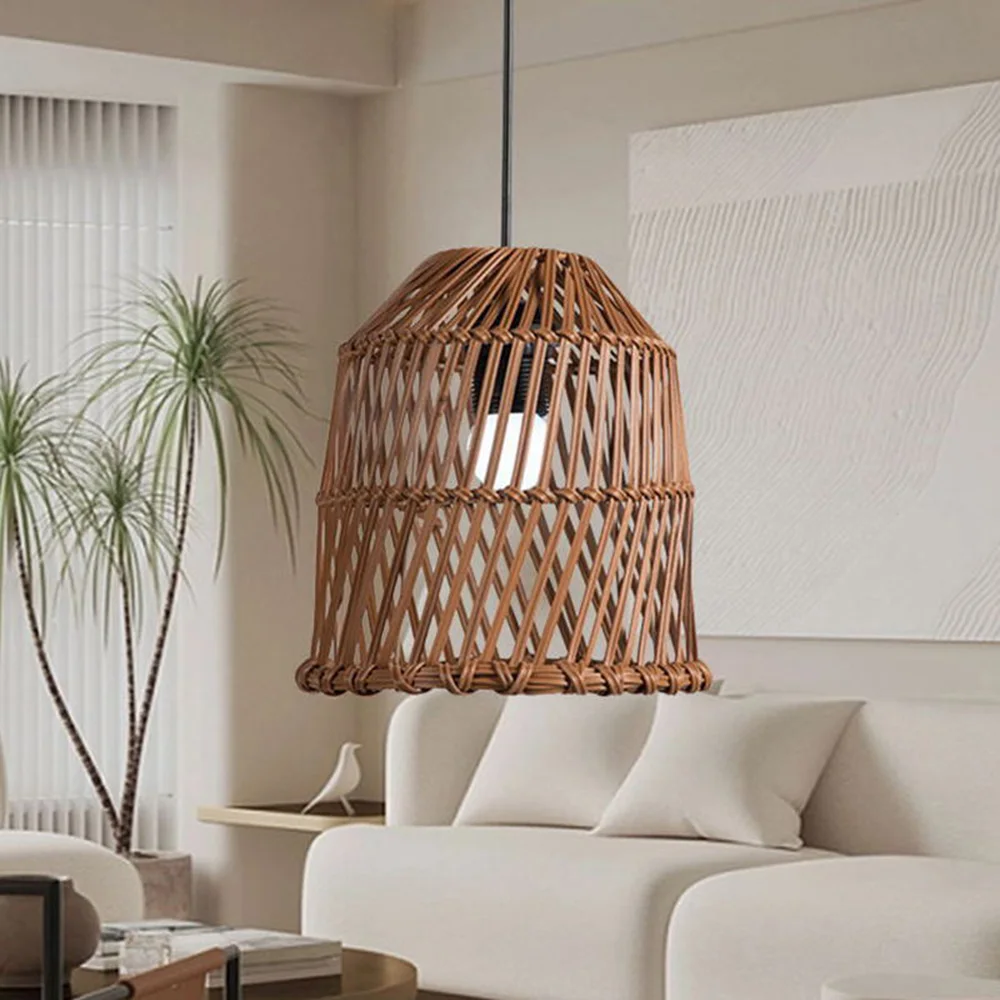 Chzimade Imitation Vine Artificial Rattan Weaving Lamp Covers Shades Lampshade Homestay Chandelier Light Cover Wall Lamp Shade