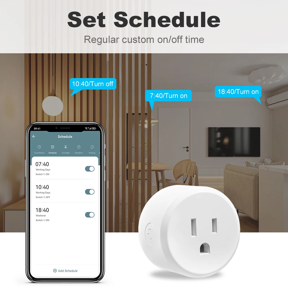 Tuya WiFi Smart Socket US Mini Plug 10A APP Remote Alexa Google Home Control Timer Voice Control Smart Home Power Socket