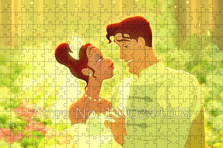 Disney 300/500/1000 Pieces Puzzles The Princess and The Frog Jigsaw Puzzle Educational Toys for Children Intellectual Game Gifts