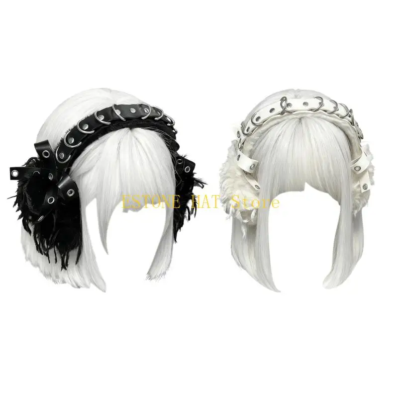 49mf-trendy-plush-ear-muffs-with-punk-design-pu-patchwork-ear-warmers-for-music-festival-cosplay-event-dressingup-props