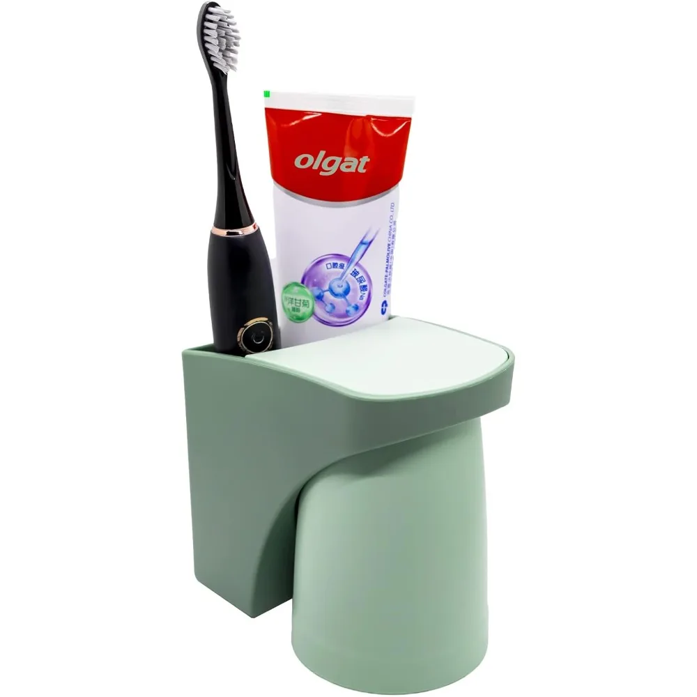 

Магнитный держатель для зубных щеток, гибкая настенная чашка для слива воды, экономия места для хранения, органайзер на присоске для ванной комнаты