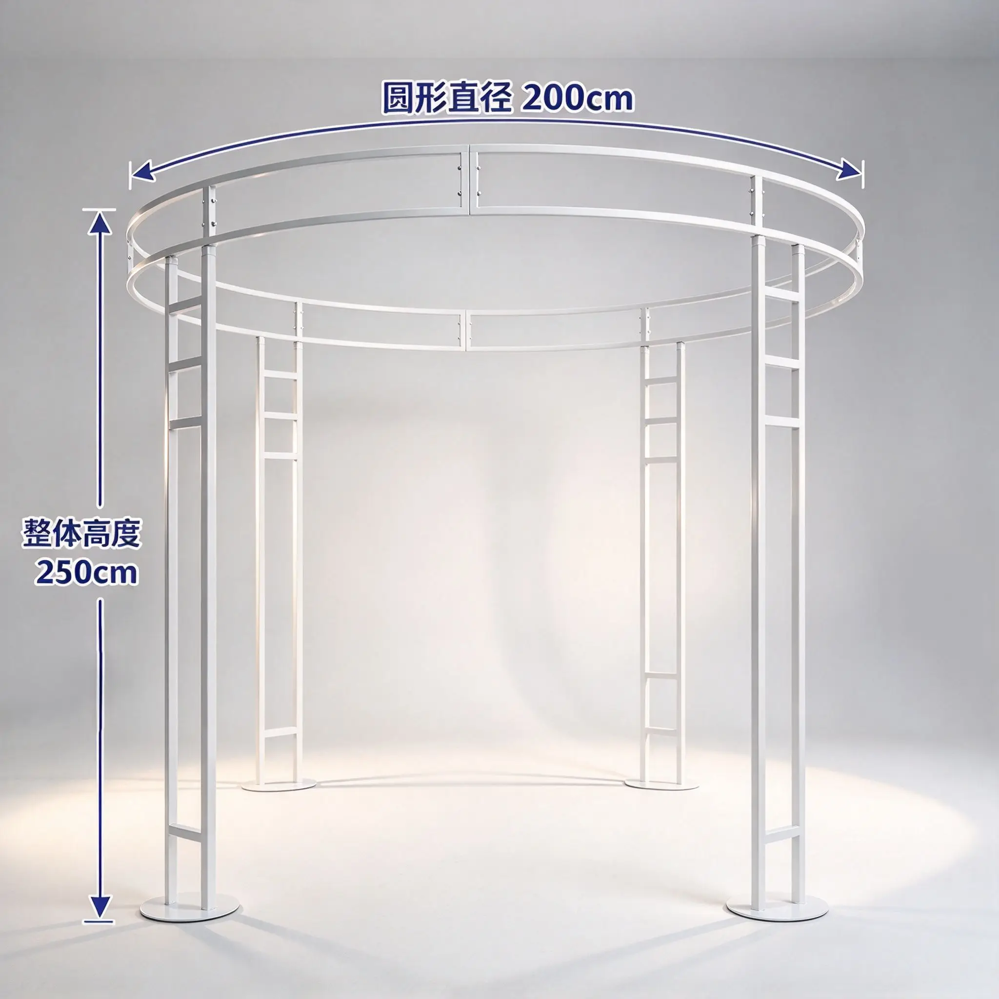Adjustable Height Round Backdrop Stand Metal Wedding Arch Frame Draped Canopy Floral Rack For Bridal Shower Birthday Party Decor