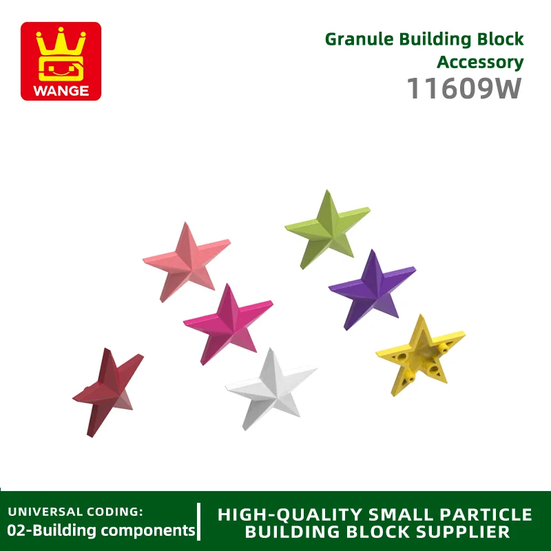 WANGE 11609W 50g/111PCS Pentagram Building Blocks Moc Color Accessories Compatible with Brick DIY Spare Parts Toy Gift