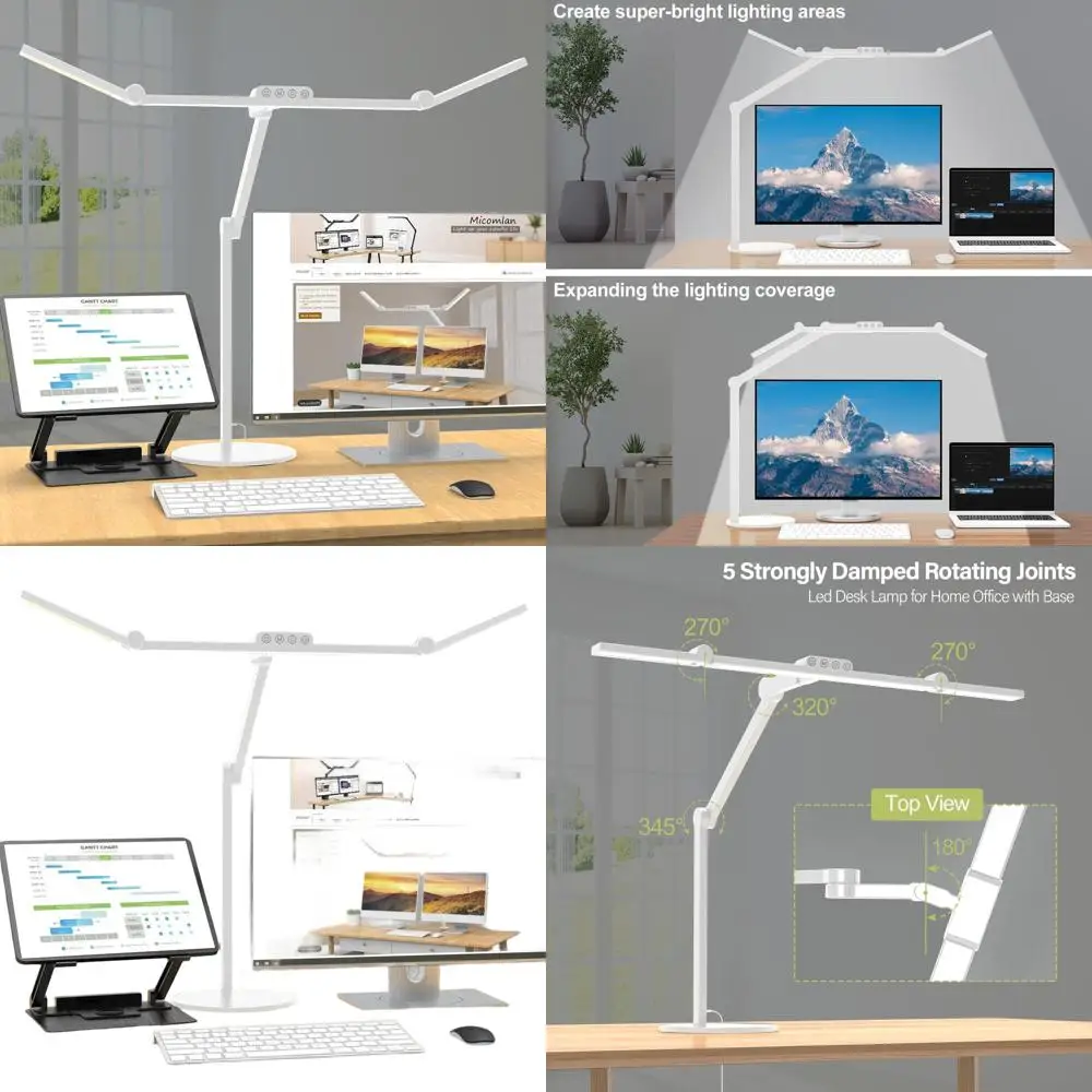 

Adjustable Rotatable LED Desk Lamp with 24W Auto Dimming for Home Office and Computer Use
