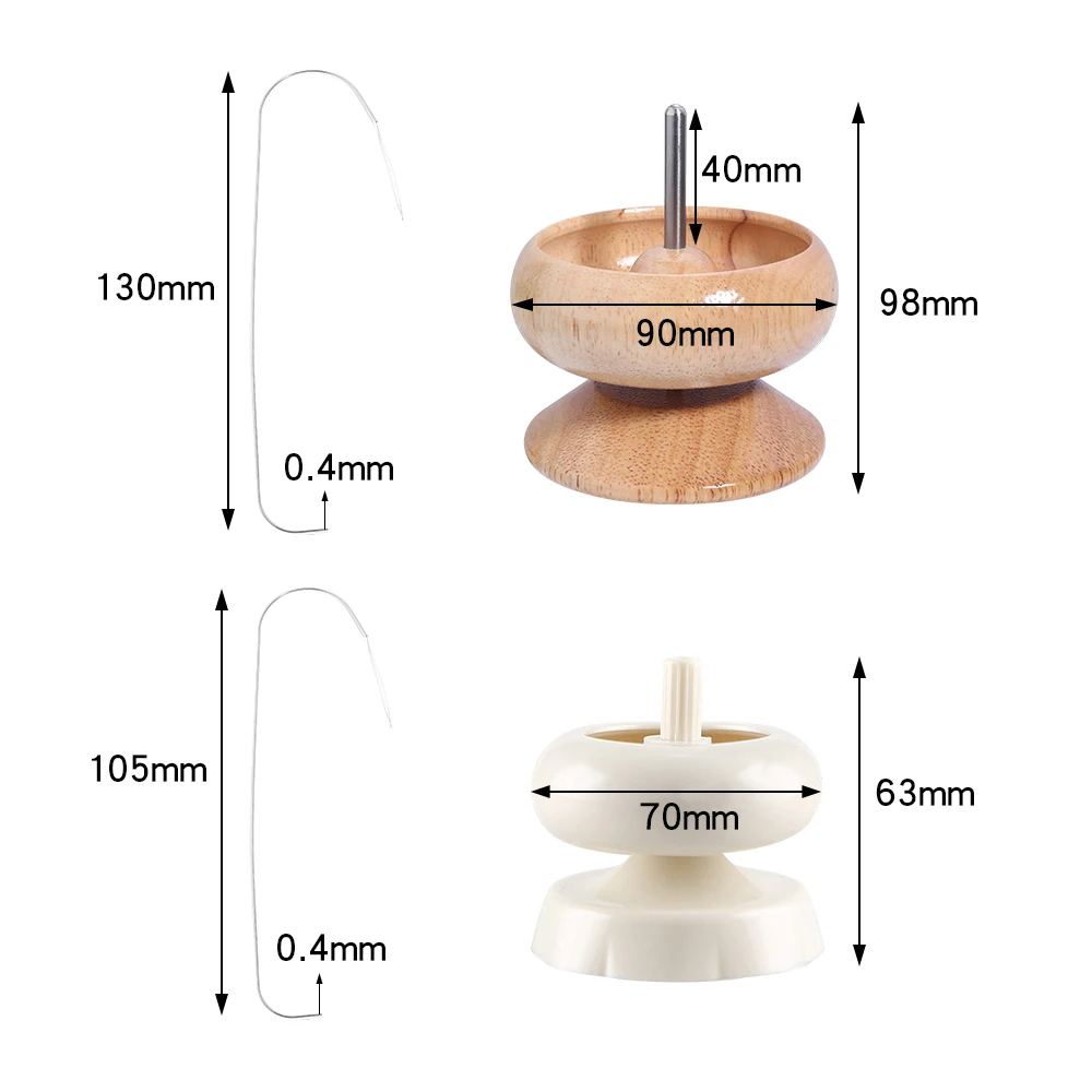 1set/lot Wooden Plastic Spin Beading Tools Beads Storage Bowl Kit with Needle For DIY Beading Bracelet Jewelry Making Supplies