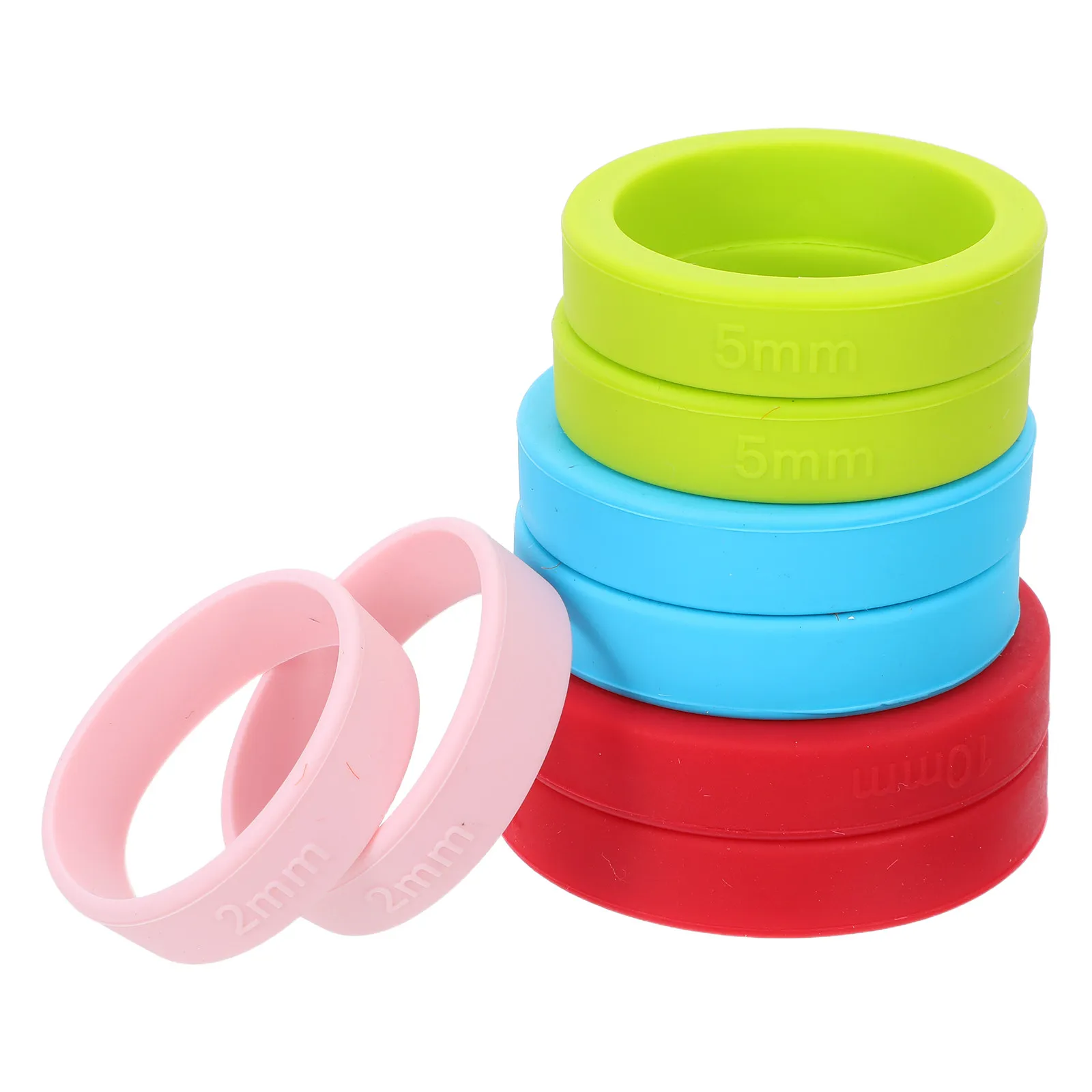 8Pcs Rolling Pin Thickness Guides Silicone Bands 2Mm 5Mm 7Mm 10Mm Baking Accessories Dough Spacers for Pastry Cookie