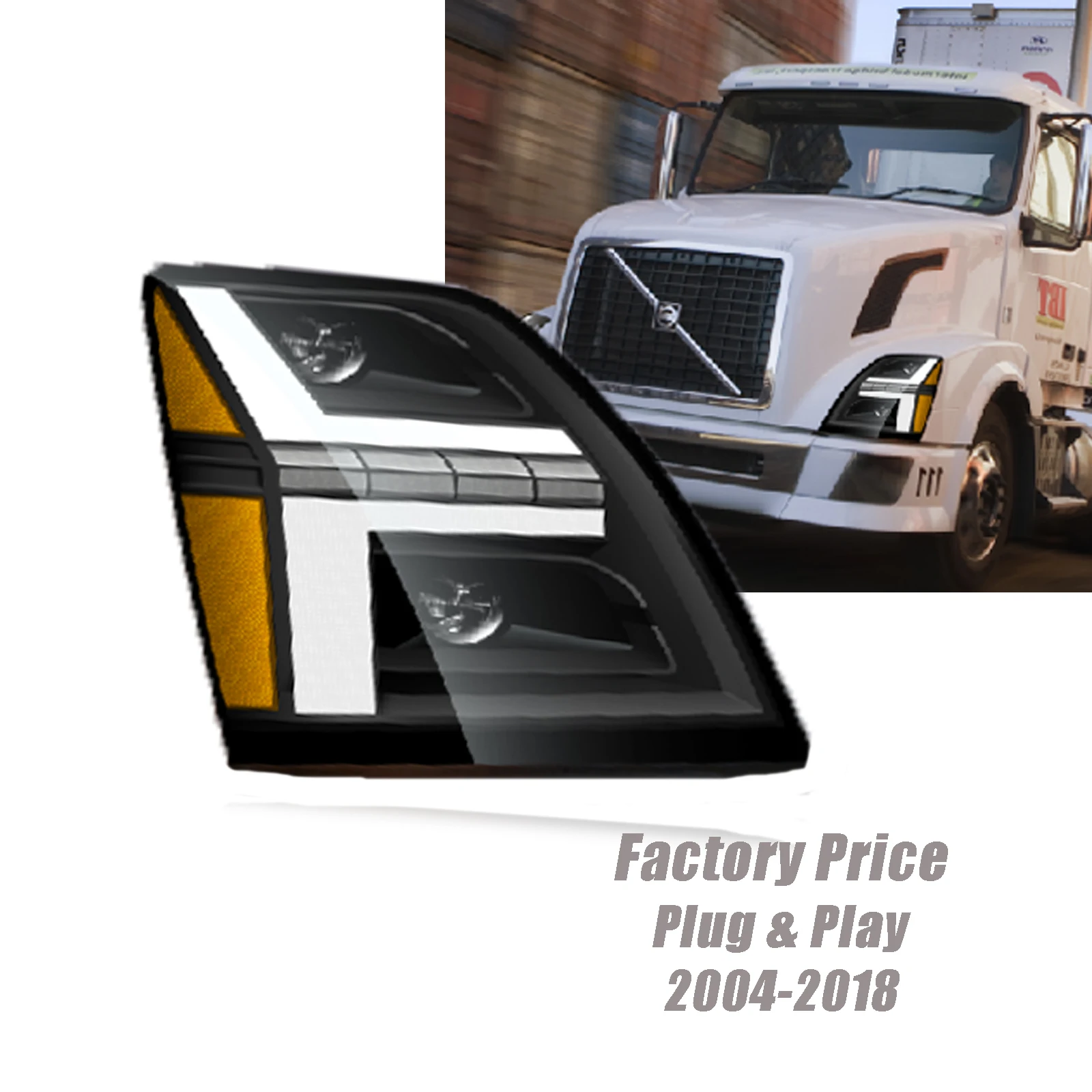 HOSI Led المصباح Led لفولفو VNL VNM 2004-2018 Led المصابيح الأمامية نظام إضاءة السيارات VNX 2015-2018 المصباح الأمامي #1