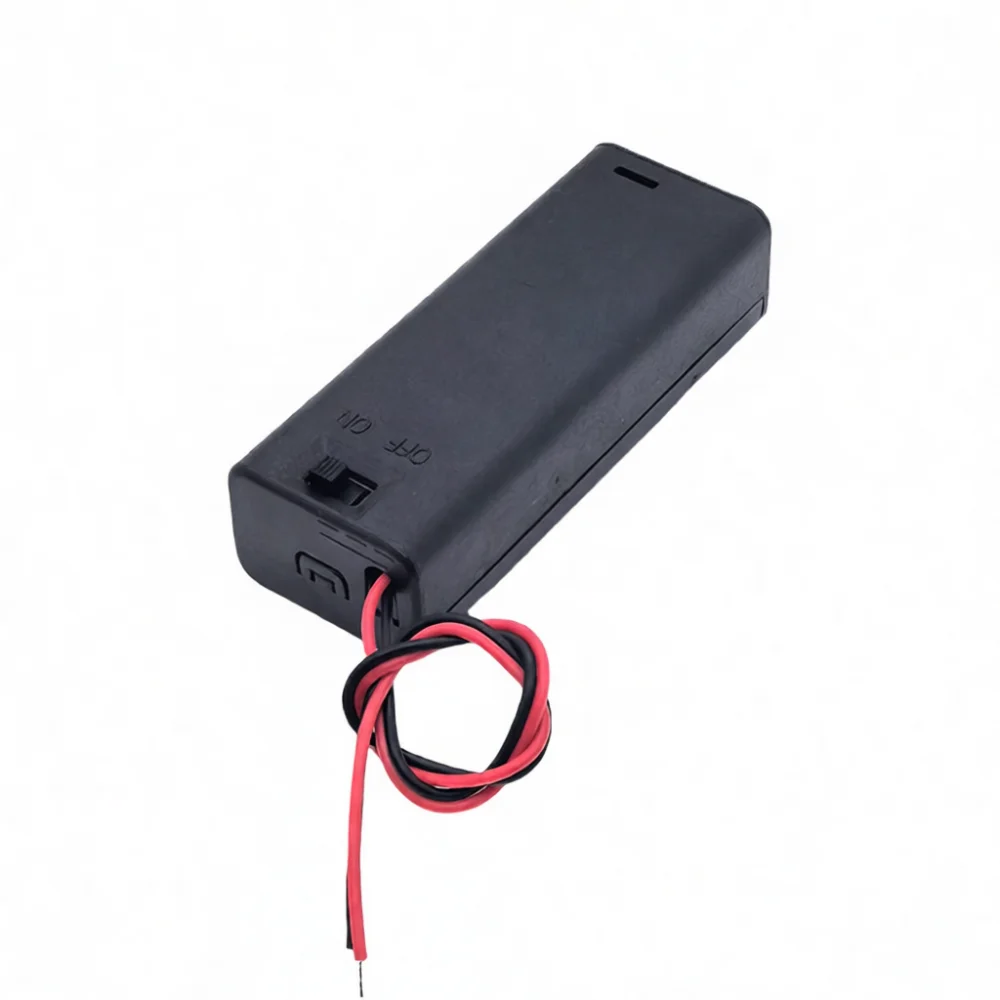 AA Battery Storage Case Box With Cover And On Off Switch For DIY Projects Portable Modular Power Supply Connection Holder