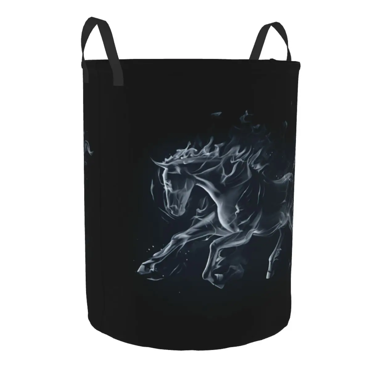 Custom Smoke Horse Laundry Basket Foldable Animal Clothes Hamper for Nursery Kids Toys Storage Bin