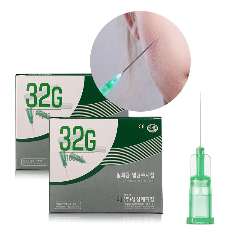 Disposable Superfine Meso Needle 30G 34G 4mm 13mm 25mm Painless Small Needle Irrigator For Teeth Irrigation Eyelid Tool Needle