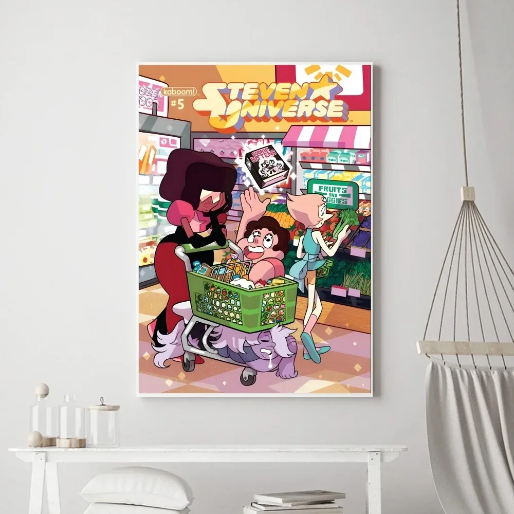 Anime S-Steven Universe Poster Vintage Poster Prints Art Home Painting Bathroom Kitchen Bar Accessories Wall Sticker Small Size