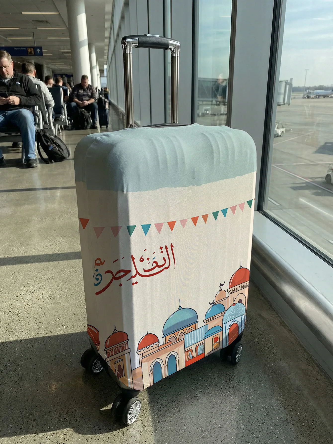 Islamic city illustration luggage protection case, suitable for 18-32 inch luggage cases, luggage handle gloves, travel accessor