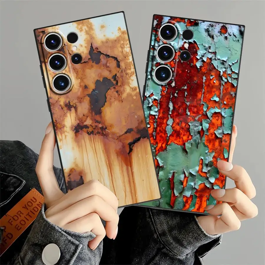 Retro-Rost-weiche Handyhülle für Samsung Galaxy Note 8 9 10 20 Ultra S23 S25 Edge S26 S9 S10 S20 S24 Plus S21 FE