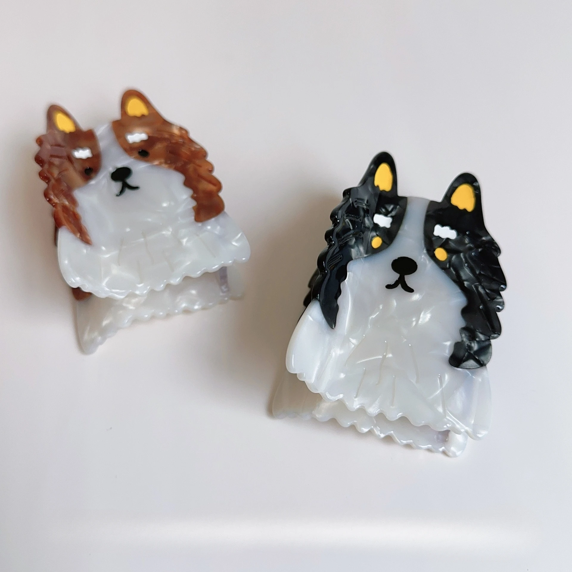 New Cute Border Collie Hair Claw Cartoon Dog Eco-Friendly Material Hair Claw Clips Hair Accessories for Women Girls