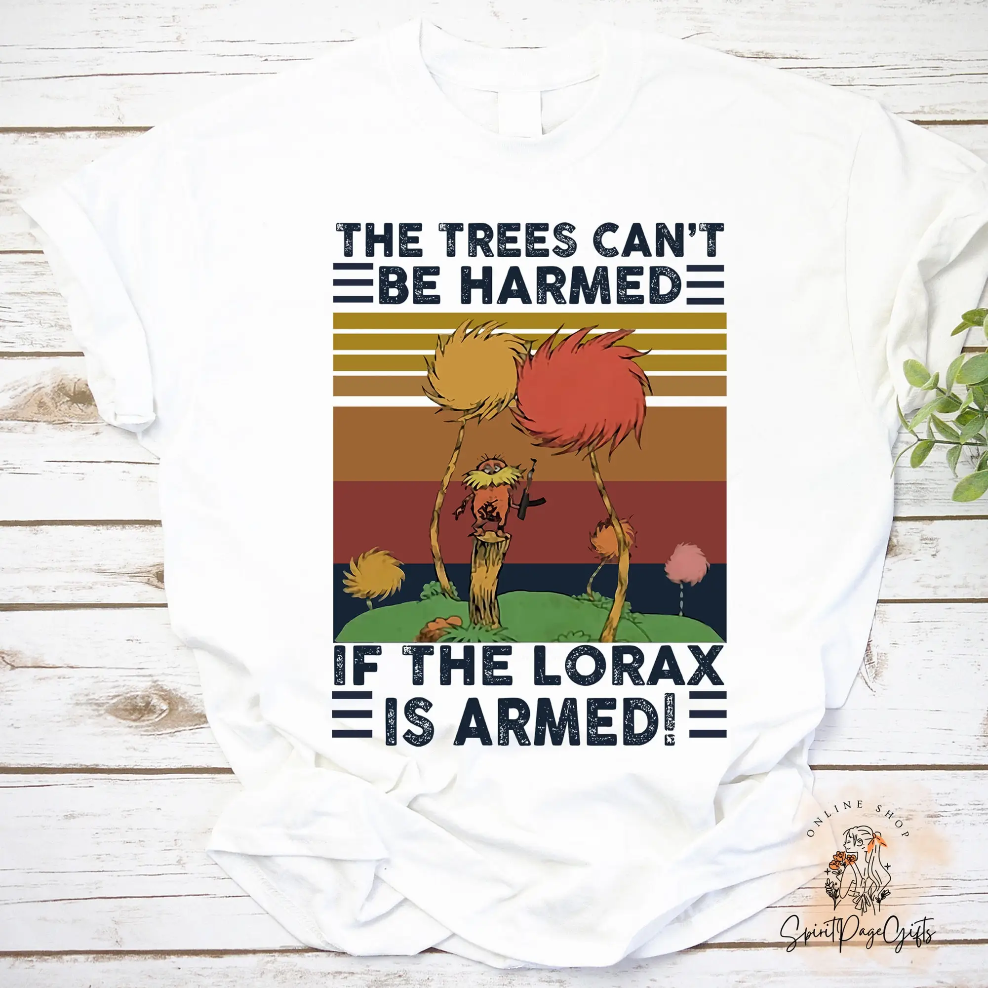 Los árboles no se pueden armar si el Lorax está armado Camisa vintage hablo para salvar árboles