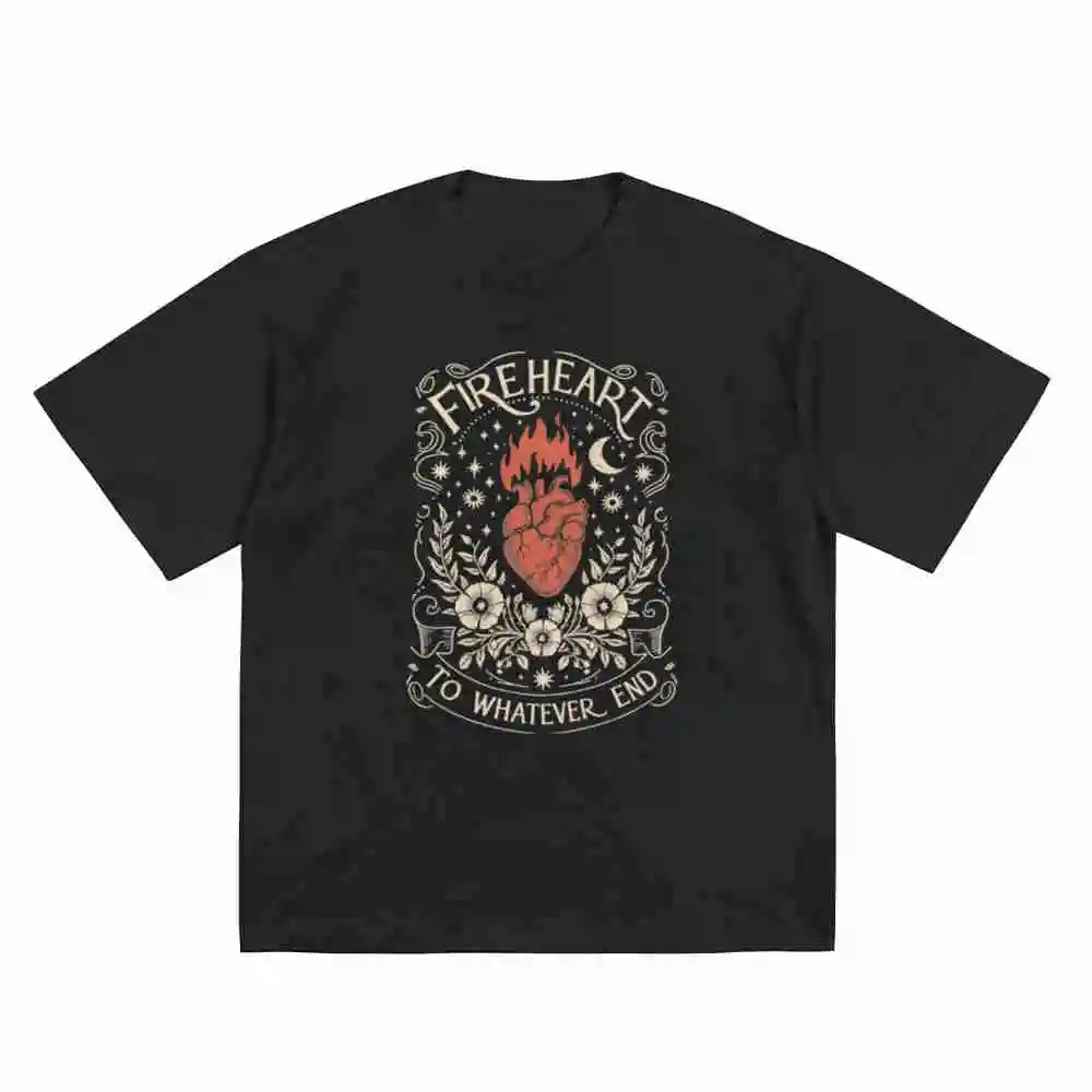 Throne Of Glass Fireheart Terrasen ACOTAR Short Sleeve Tee 100% Cotton T-Shirt