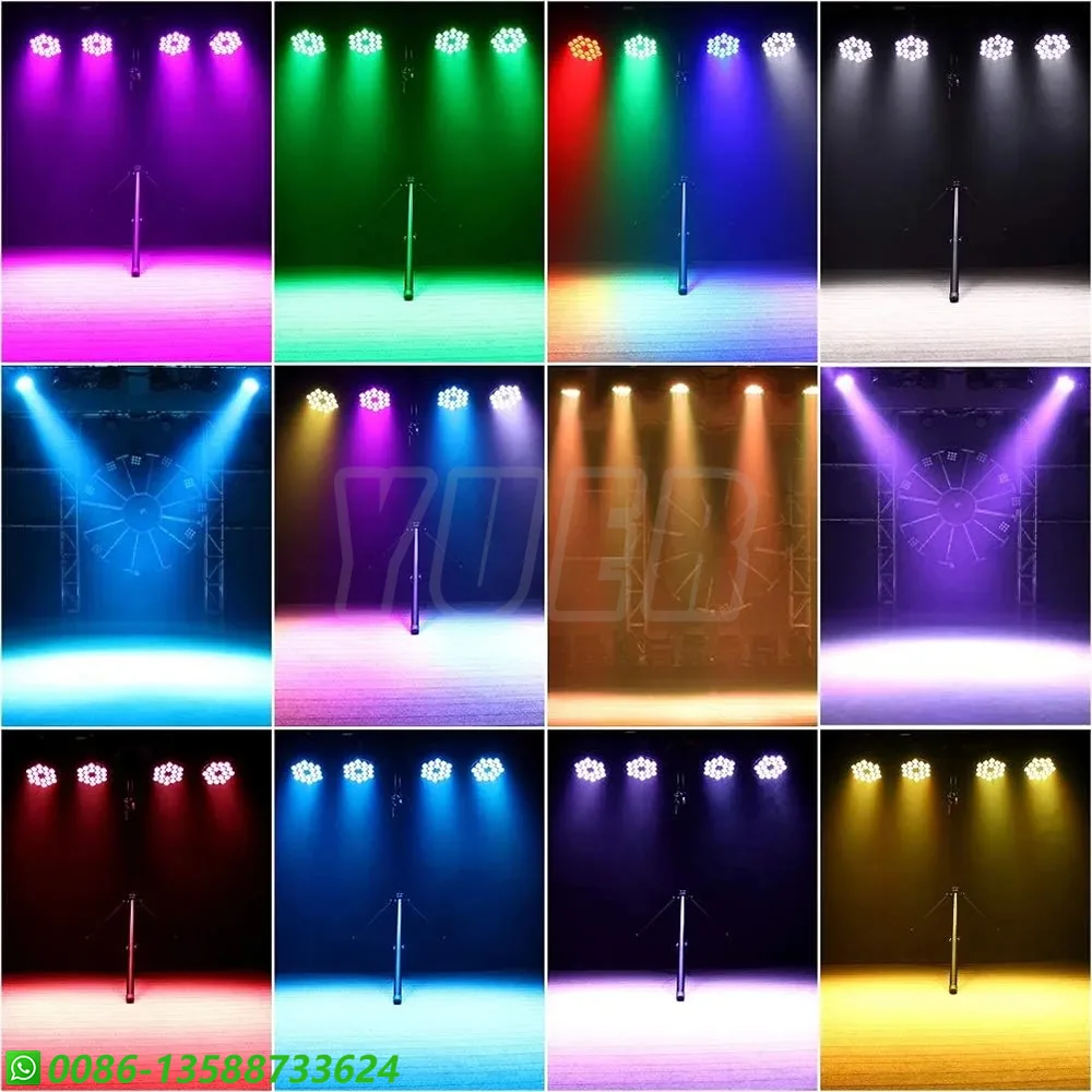 سبائك الألومنيوم LED المرحلة الإضاءة ، الاسمية 18x18 واط RGBWA UV 6in 1 ، DMX512 ديسكو DJ ، معدات المرحلة المهنية ، شحن مجاني