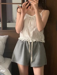 Women's Short Sleeveless Vest Summer Outerwear Lace Trim Halter Neck Inner Wear Casual Style Commute Fashion Slim Fit Tank Top