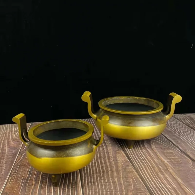 Brass Ming Dynasty Xuan De Incense Burner, Office and Home Decorative Craft Gift Ornament