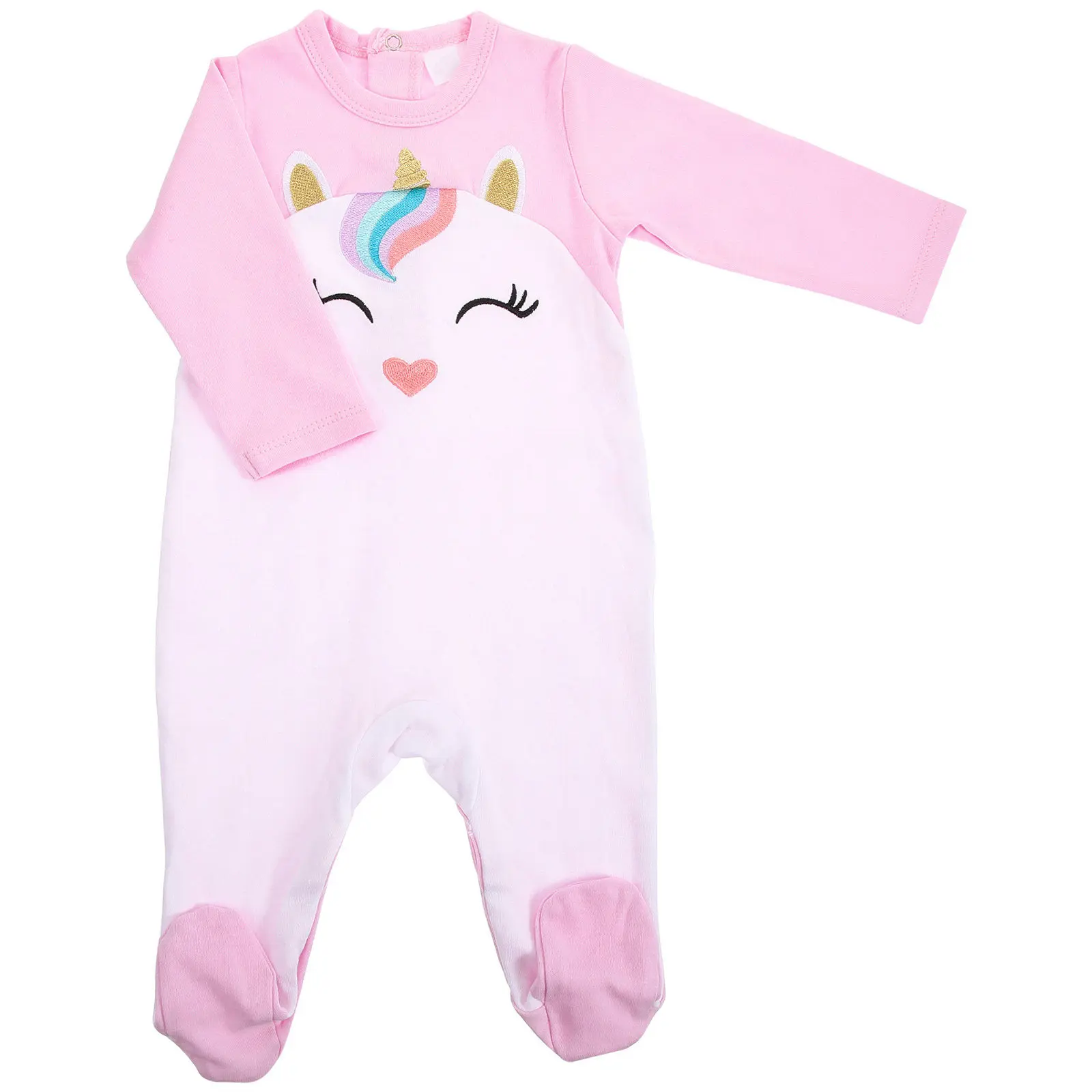 幼児ベビーコットンロンパース長袖ユニコーンパジャマ女の子ジャンプスーツ通気性ソフト幼児寝間着コットンパジャマ女の子