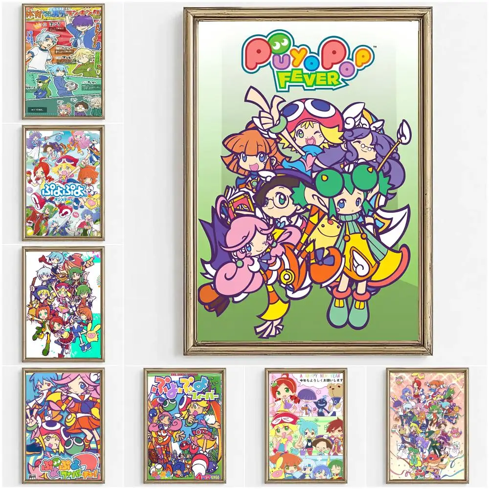 P-Puyo P-Puyo F-Fever Sig Painting Calligraphy Canvas Painting Art For Bedroom Living Room Home Decor Wall Decoration Decals