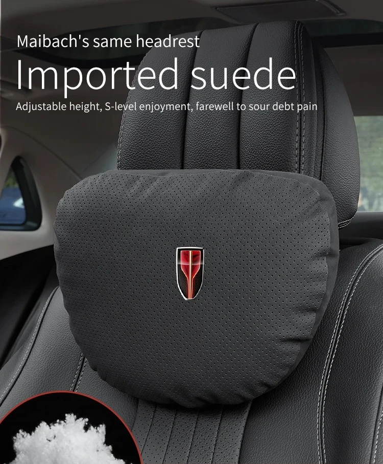 

Hong Qi Red Flag H5 FAW HS3 HS5 HS7 H6 H7 H9 EH7 E-QM5 HS9 Suede Car Headrest Neck Support Seat Lumbar cushion Soft Neck Pillow