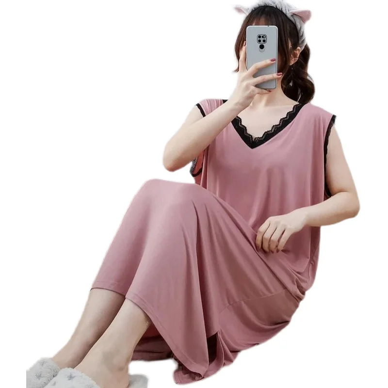 Grande taille dentelle épissure V-Ne lâche Midi Slip Dr vêtements d'extérieur pour femmes Spwear longueur genou Sexy couverture coréenne Sle a-ligne...