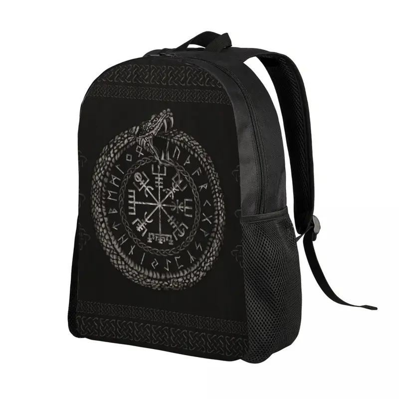 Vegvisir-Sac à dos viking personnalisé pour ordinateur portable 15 pouces, Vibasin Valhalla Compass School imprimés, sacs de voyage pour femmes et hommes