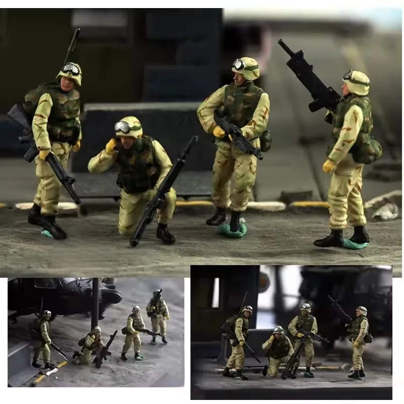 1:72 Scale Model American United States Delta Special Forces  Marine Corps 4/7/8Pcs Soldiers Action Figure Toys Scene Accessory
