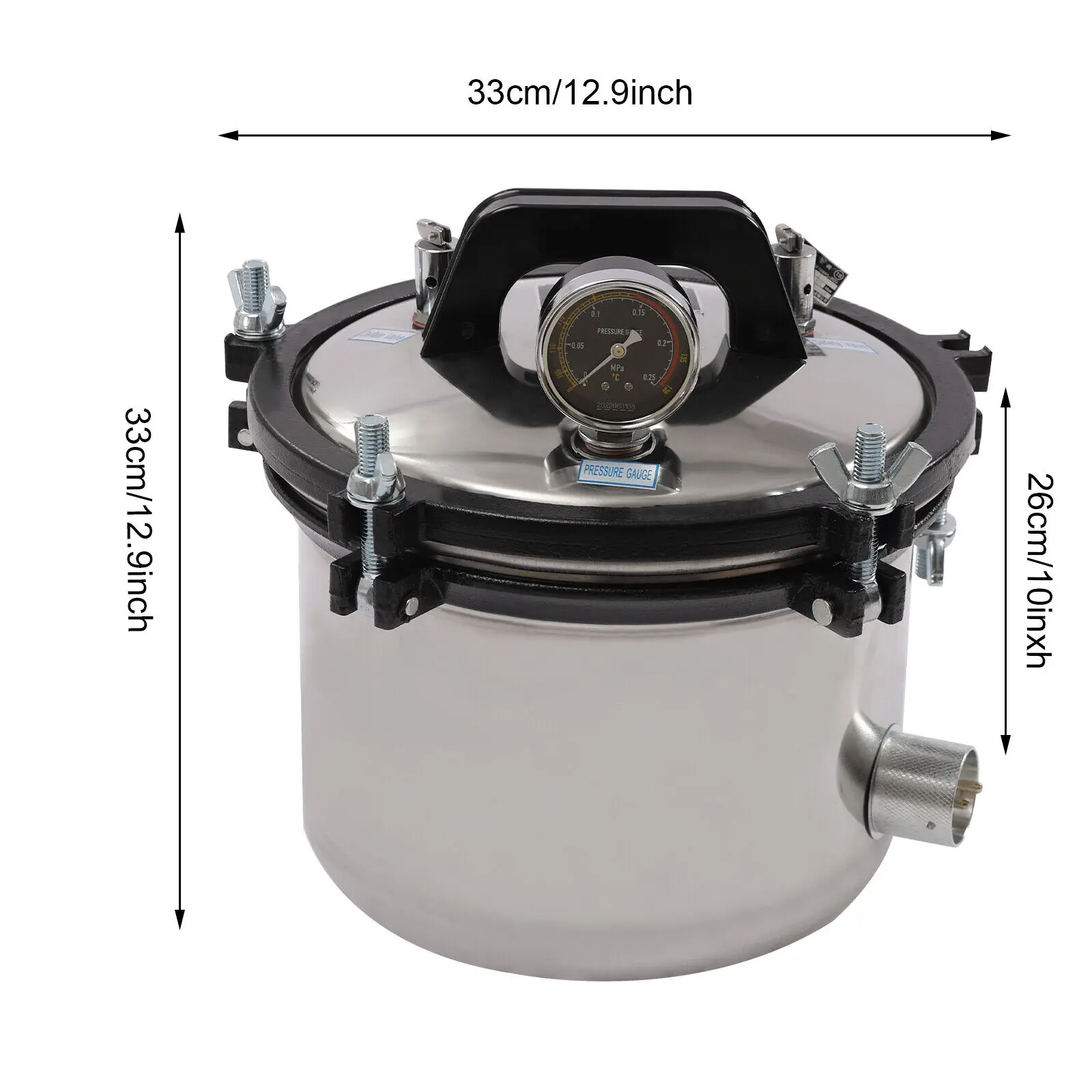 8L 1.2KW 오토클레이브 증기 살균기 치과 장비 살균 의료 살균기 304 스테인레스 스틸