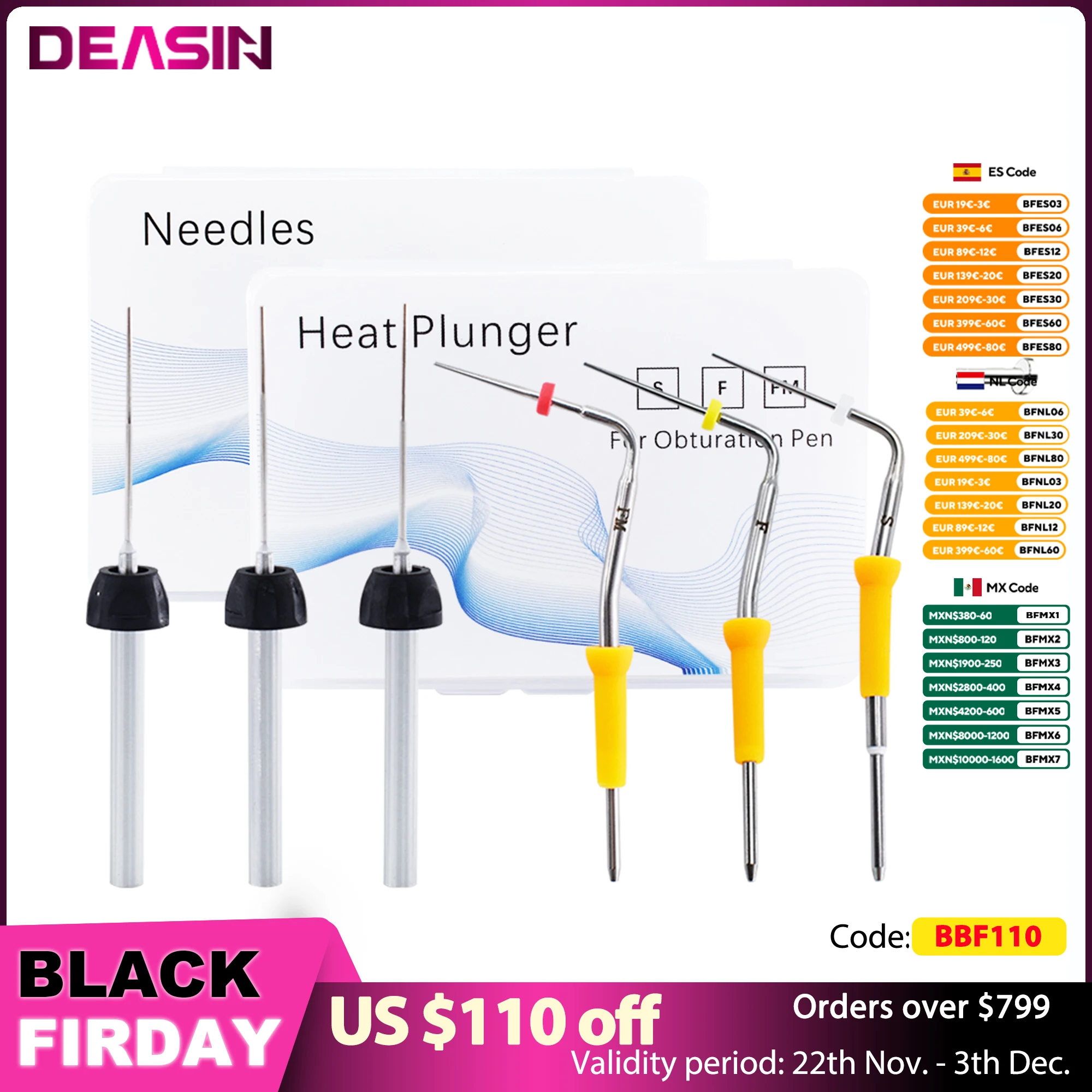 Needles Heat Plunger Gun Needle For Dental Cordless Endo System Obturation Pen Gutta Percha Bars Dentist Accessories Tools