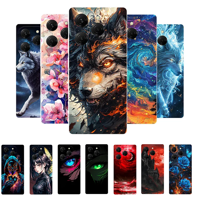 For Tecno Spark 20 Pro Case KJ6 Wolf Painted Cover Soft Silicone Phone Case For Tecno Spark 20 Pro 4G Fundas Spark20Pro