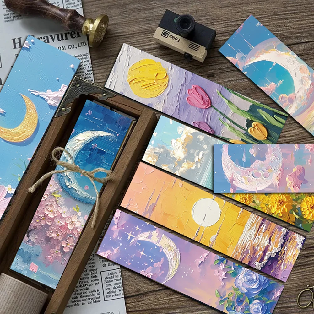 30PCS 3D Oil Painting Bookmarks Graffiti Harajuku Aesthetic Laptop Fashion Luggage Skateboard Unique Durable Gifts Bookmark