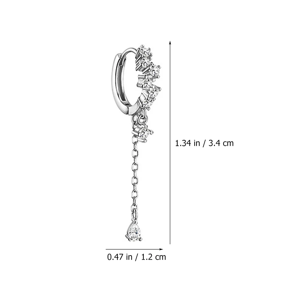   Orecchini eleganti con orecchio a goccia flash per donna pendenti a spirale scintillante con zirconi a catena