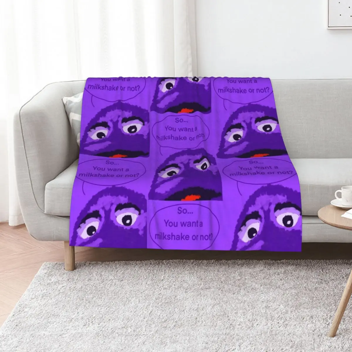

Order Up - Grimace Throw Blanket Camping Summer Beddings Large Bed covers Blankets