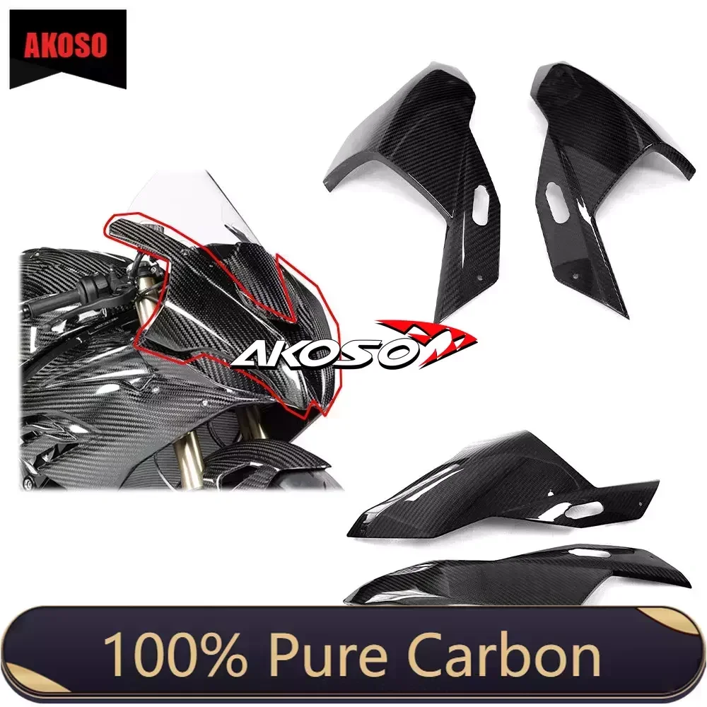 100% 3K Full Carbon Fiber Motorcycle Headlight Lamp Covers Front Side Fairing Kit For BMW S1000RR M1000RR 2019 2020 2021 2022